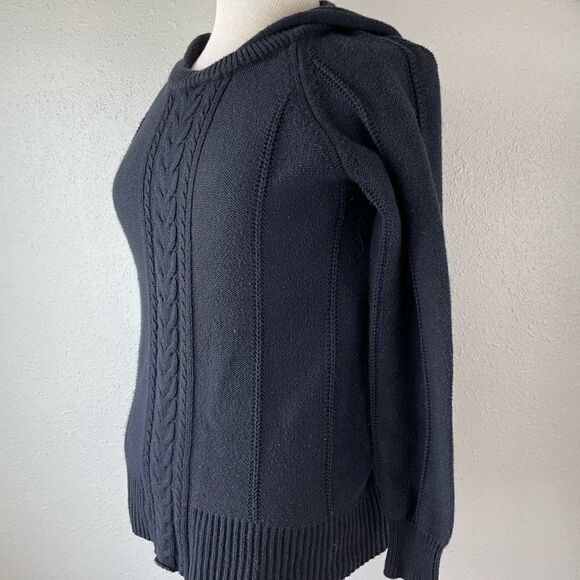 JW Styles Hooded Cable Knit Long Sleeve Sweater Size M EUC - Picture 2 of 5